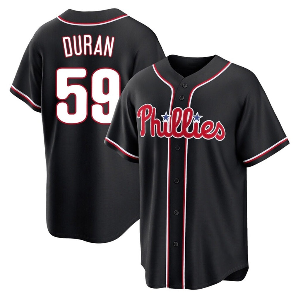 Kooe P.Phillies #59 Jhoan Duran Player Black Fashion Out Home Game Stitched Jerseys