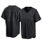Kooe P.Phillies #59 Jhoan Duran Player Black Pitch Fashion Limited T-shirt Stitched Jerseys