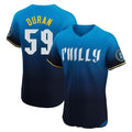Kooe P.Phillies #59 Jhoan Duran Player Blue City Connect Home Limited Elite Stitched Jerseys