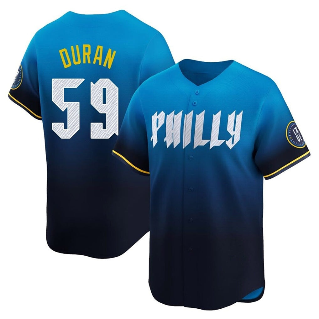 Kooe P.Phillies #59 Jhoan Duran Player Blue City Connect Home Limited Stitched Jerseys