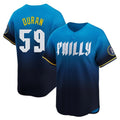 Kooe P.Phillies #59 Jhoan Duran Player Blue City Connect Home Limited Stitched Jerseys