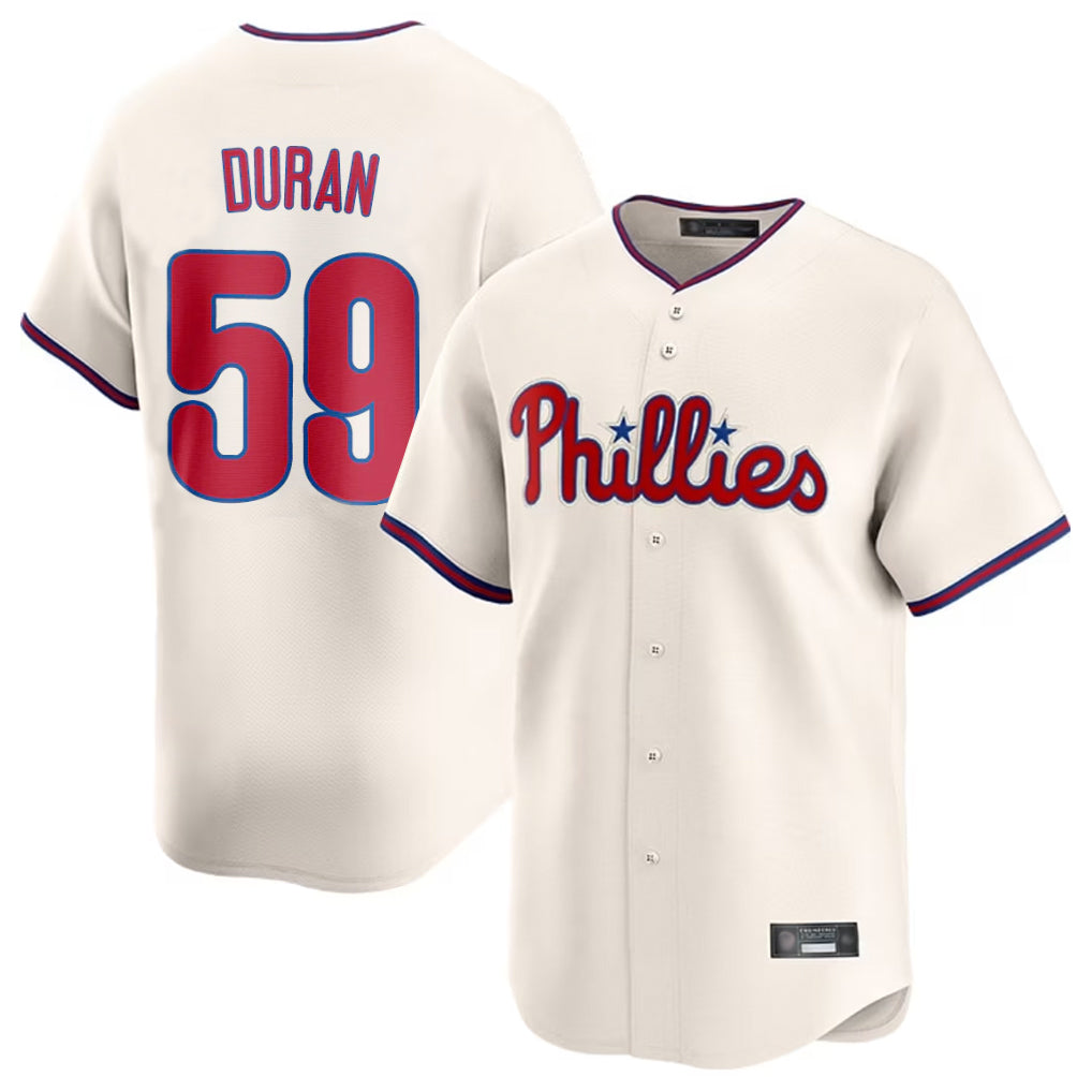 Kooe P.Phillies #59 Jhoan Duran Player Cream Home Limited Stitched Jerseys