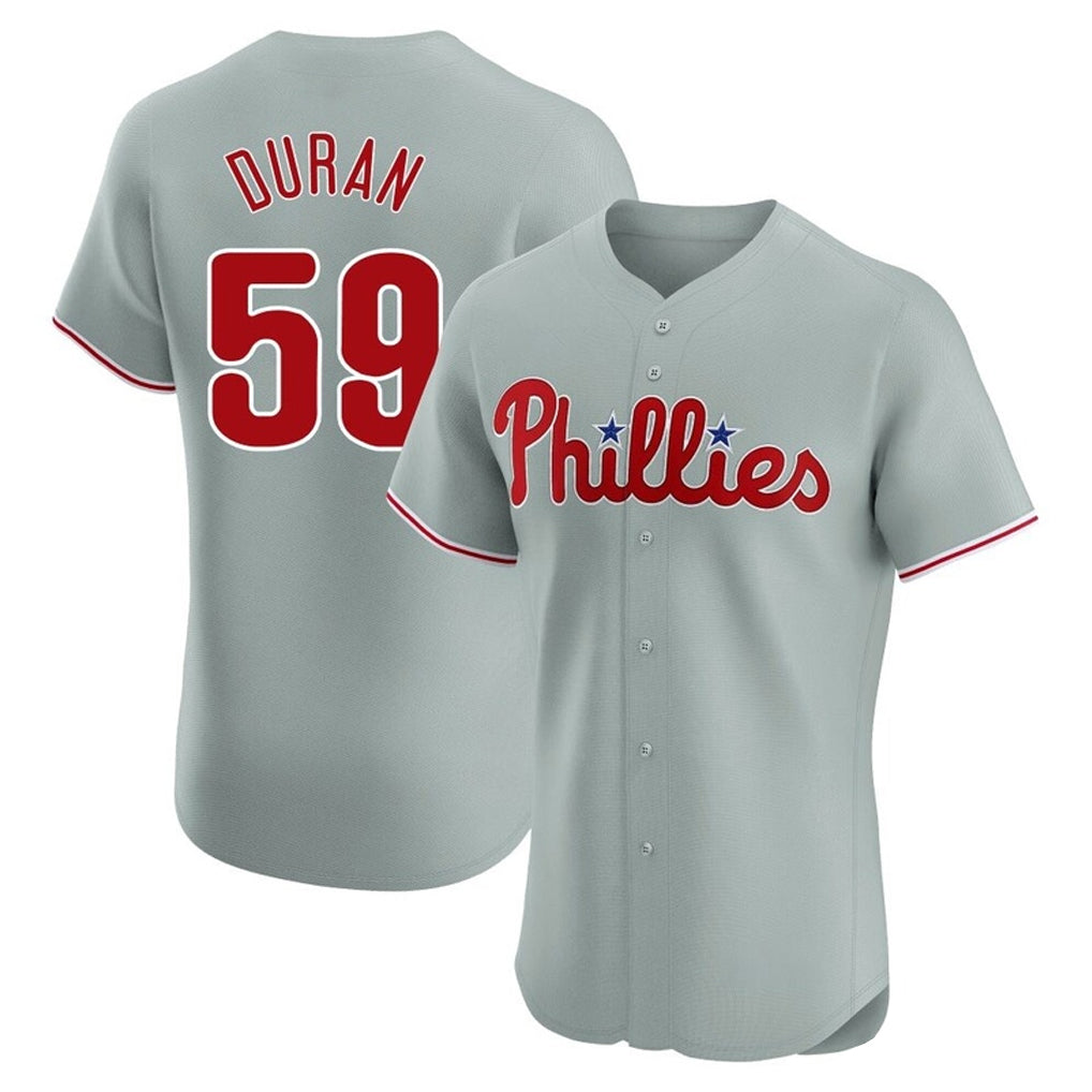 Kooe P.Phillies #59 Jhoan Duran Player Gray Home Limited Elite Stitched Jerseys