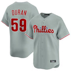 Kooe P.Phillies #59 Jhoan Duran Player Gray Home Limited Stitched Jerseys