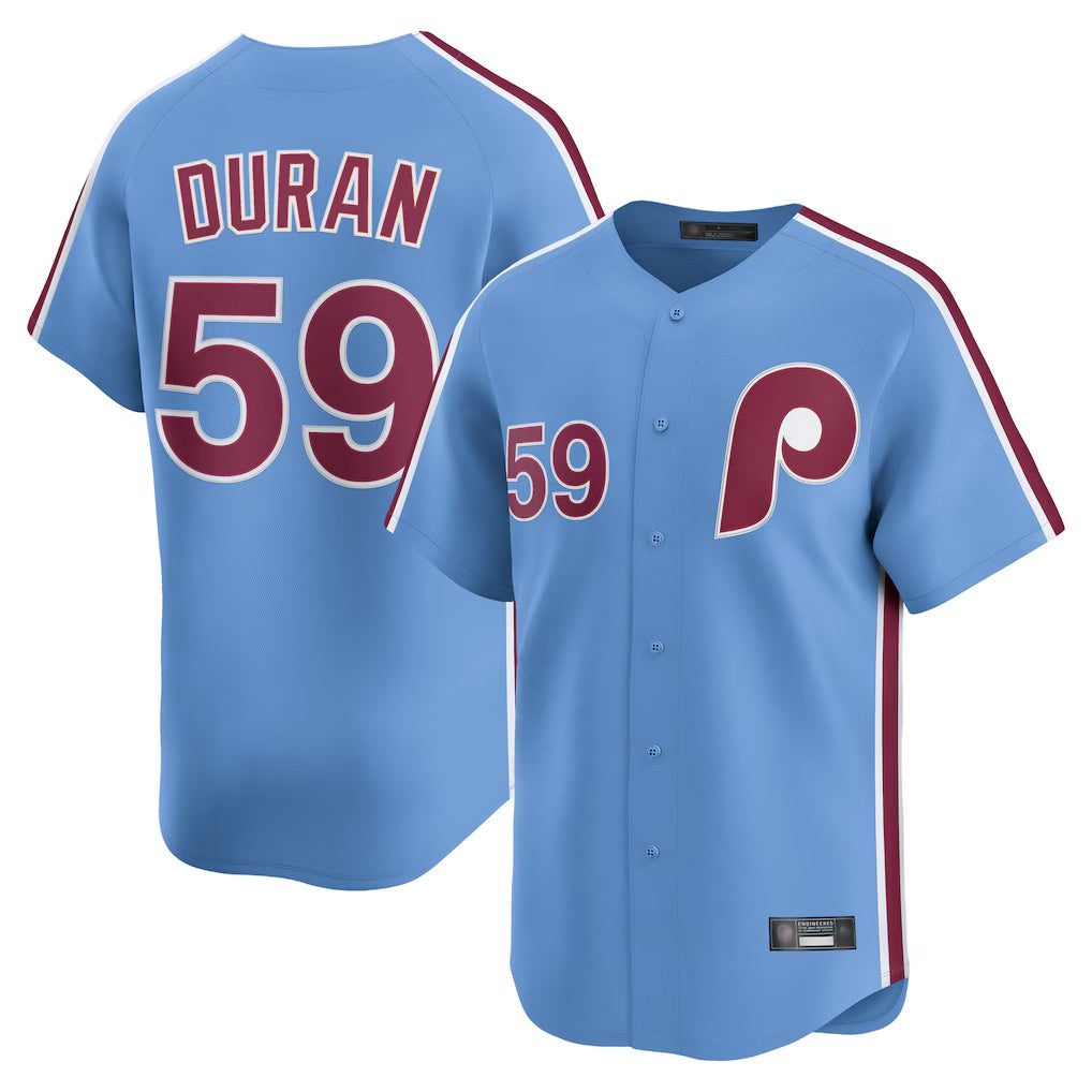Kooe P.Phillies #59 Jhoan Duran Player Light Blue Home Limited Stitched Jerseys