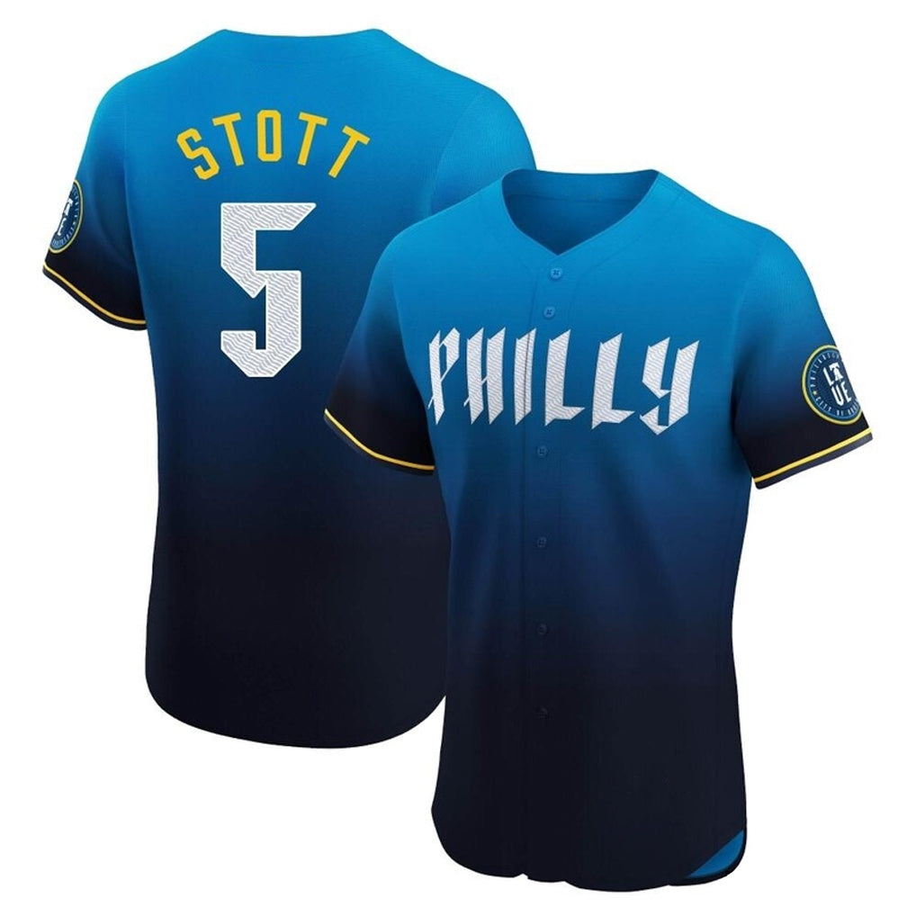 Kooe P.Phillies #5 Bryson Stott Player Blue City Connect Home Limited Elite Stitched Jerseys