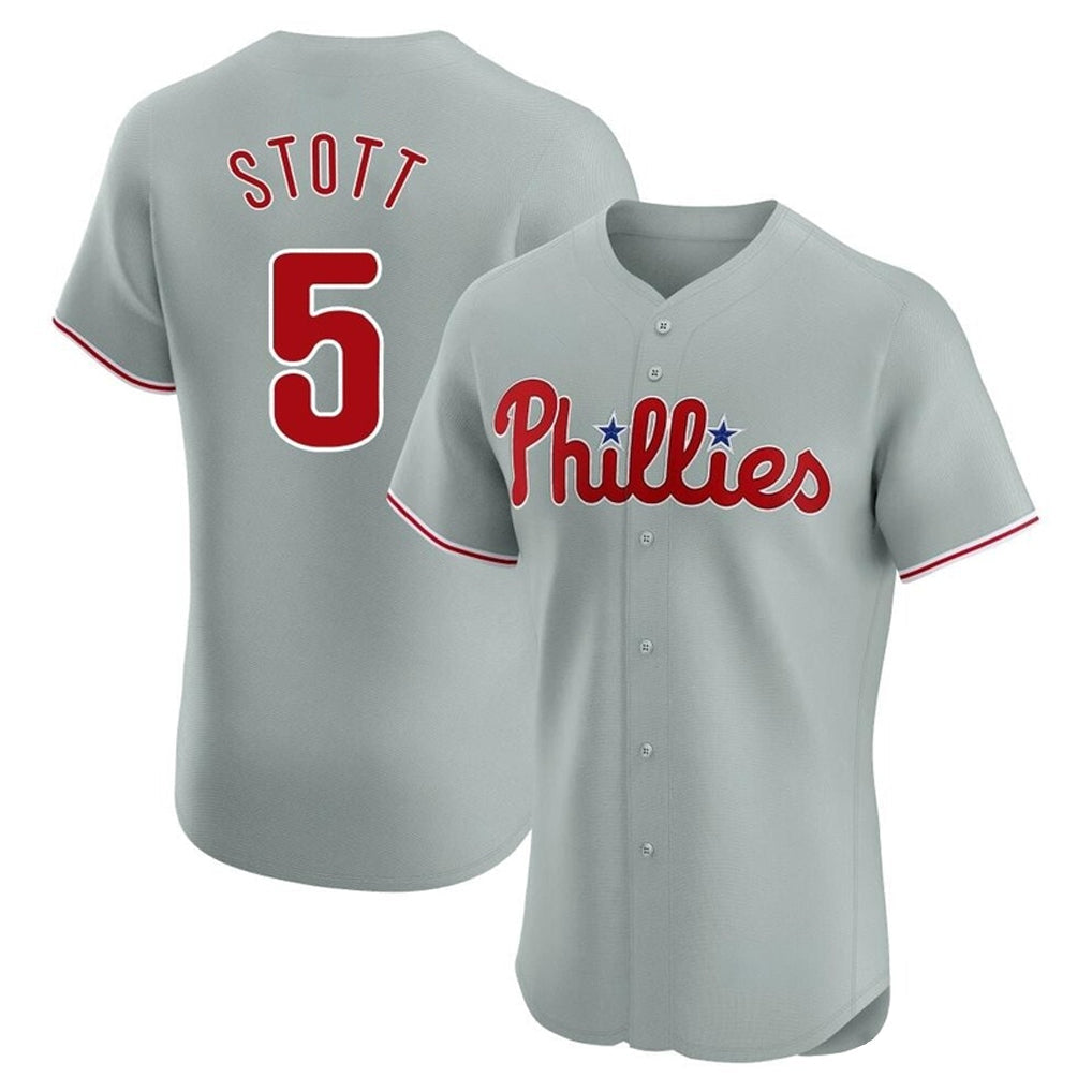 Kooe P.Phillies #5 Bryson Stott Player Gray Home Limited Elite Stitched Jerseys