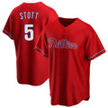 Kooe P.Phillies #5 Bryson Stott Player Red Home Game Stitched Jerseys