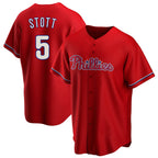 Kooe P.Phillies #5 Bryson Stott Player Red Home Game Stitched Jerseys