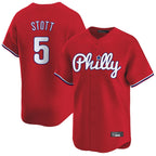 Kooe P.Phillies #5 Bryson Stott Player Red Home Limited Stitched Jerseys