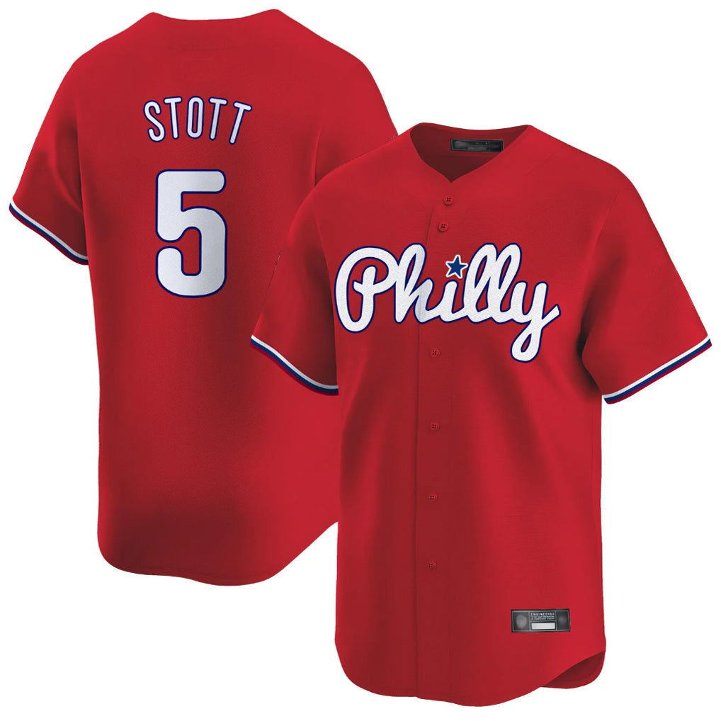 Kooe P.Phillies #5 Bryson Stott Player Red Home Limited Stitched Jerseys