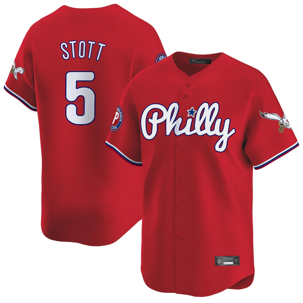 Kooe P.Phillies #5 Bryson Stott Player Red Phillies & Eagles Vapor Premier Limited Stitched Jerseys
