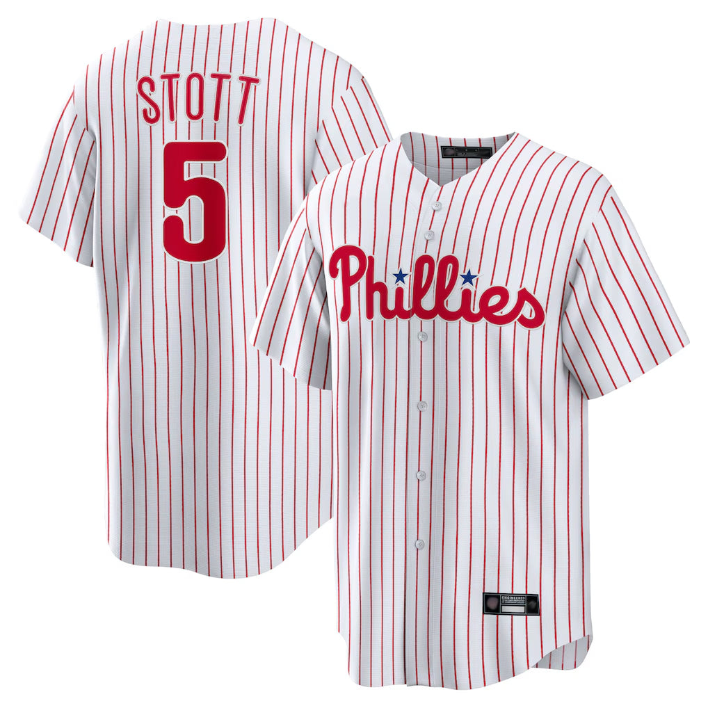 Kooe P.Phillies #5 Bryson Stott Player White Home Game Stitched Jerseys