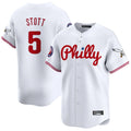 Kooe P.Phillies #5 Bryson Stott Player White Phillies & Eagles Vapor Premier Limited Stitched Jerseys