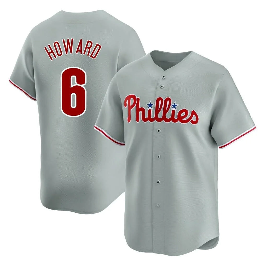 Kooe P.Phillies #6 Ryan Howard Player Gray Home Limited Stitched Jerseys