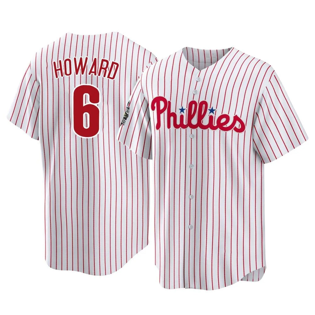 Kooe P.Phillies #6 Ryan Howard Player White Home Game Stitched Jerseys
