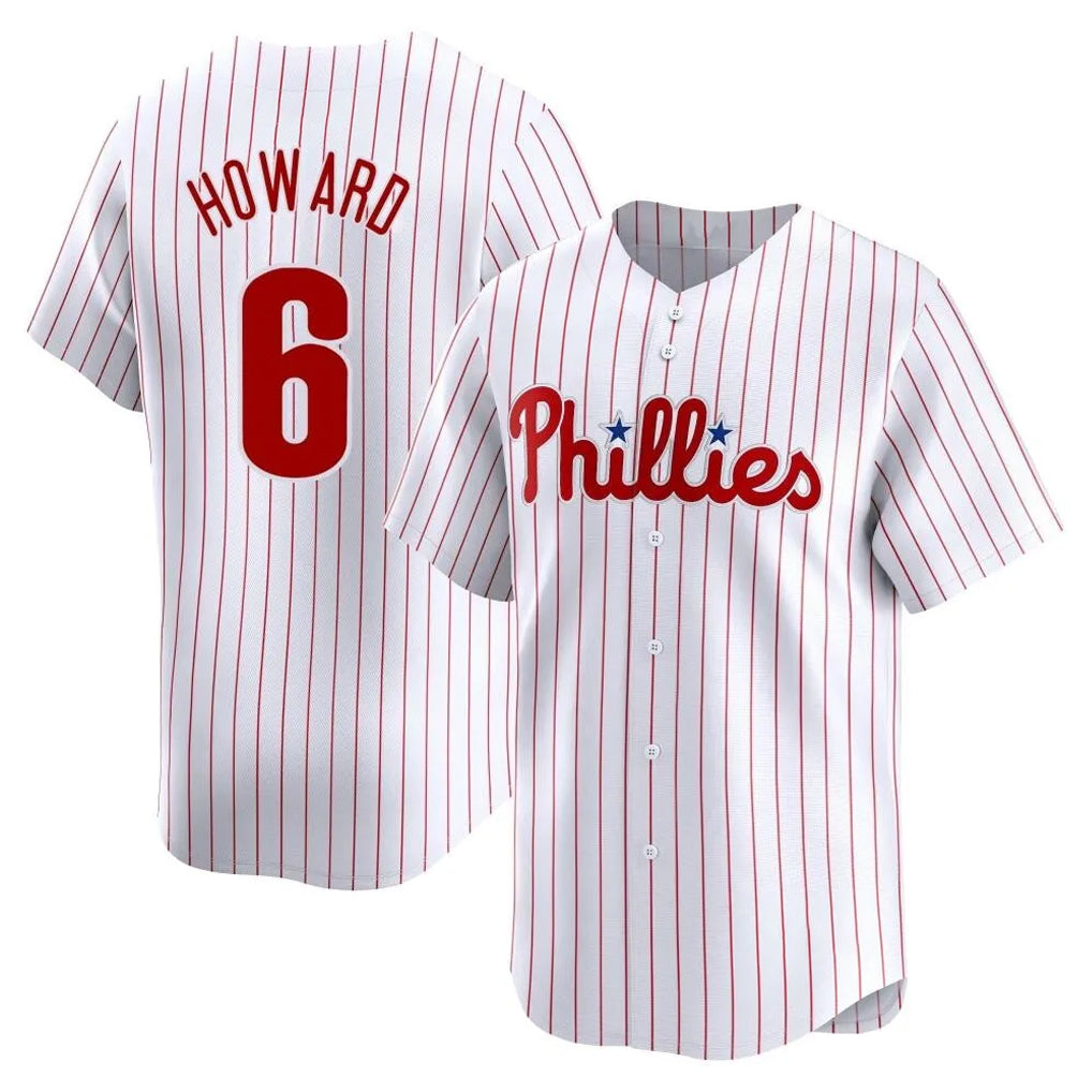 Kooe P.Phillies #6 Ryan Howard Player White Home Limited Stitched Jerseys