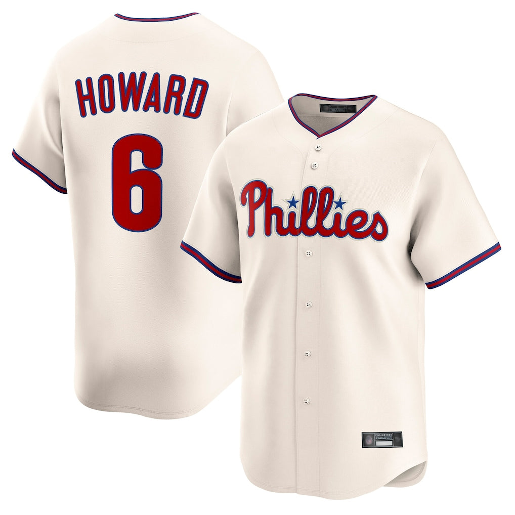 Kooe P.Phillies #6 Ryan Howardr Player Cream Home Limited Stitched Jerseys