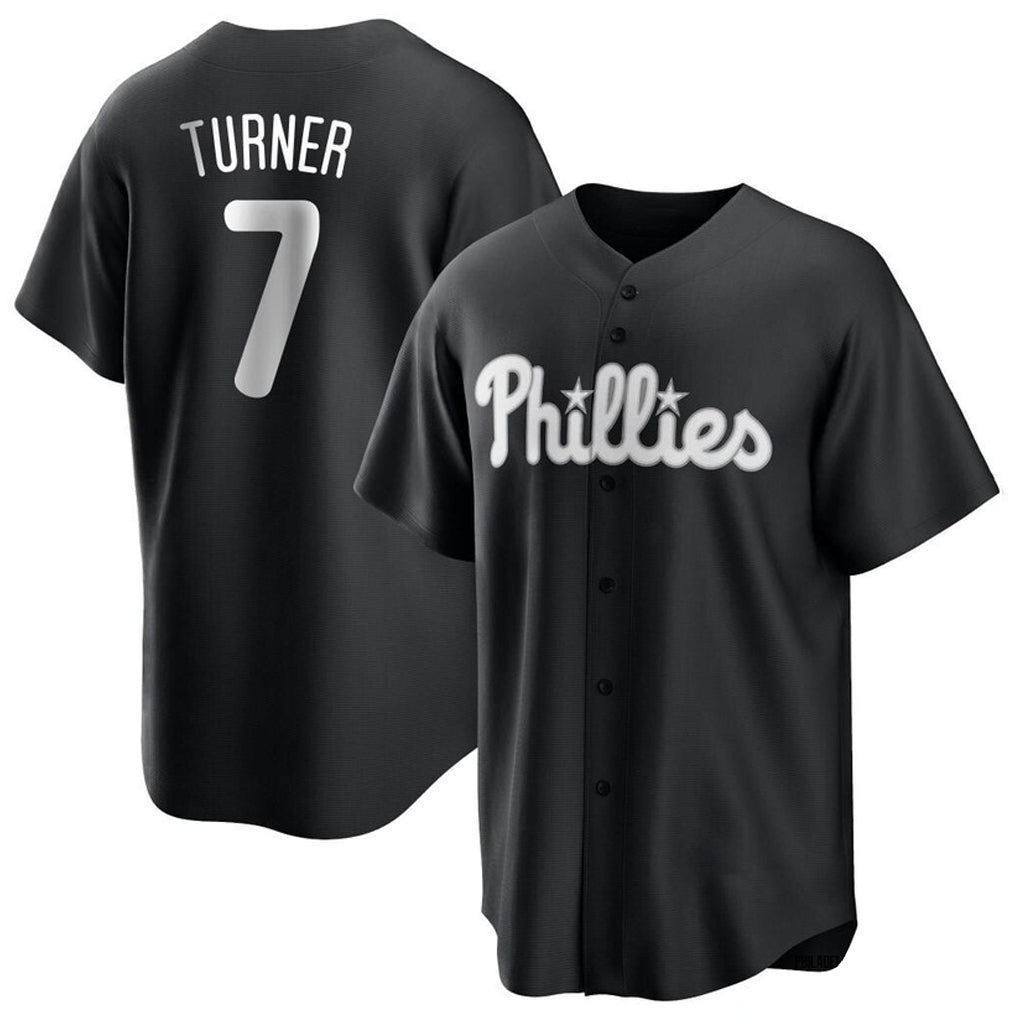 Kooe P.Phillies #7 Trea Turner Player Black Alt Fashion Home Game Stitched Jerseys