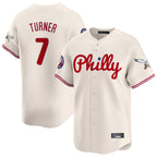 Kooe P.Phillies #7 Trea Turner Player Cream Phillies & Eagles Vapor Premier Limited Stitched Jerseys