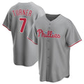 Kooe P.Phillies #7 Trea Turner Player Gray Home Game Stitched Jerseys