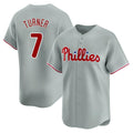 Kooe P.Phillies #7 Trea Turner Player Gray Home Limited Stitched Jerseys