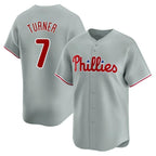 Kooe P.Phillies #7 Trea Turner Player Gray Home Limited Stitched Jerseys
