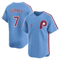 Kooe P.Phillies #7 Trea Turner Player Light Blue Home Limited Stitched Jerseys