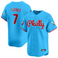 Kooe P.Phillies #7 Trea Turner Player Light Blue Phillies & Eagles Vapor Premier Limited Stitched Jerseys