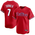 Kooe P.Phillies #7 Trea Turner Player Red Home Limited Stitched Jerseys
