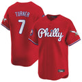 Kooe P.Phillies #7 Trea Turner Player Red Phillies & Eagles Vapor Premier Limited Stitched Jerseys