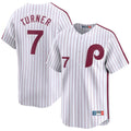 Kooe P.Phillies #7 Trea Turner Player White Cooperstown Collection Limited Home Stitched Jerseys