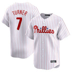 Kooe P.Phillies #7 Trea Turner Player White Home Limited Stitched Jerseys