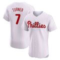 Kooe P.Phillies #7 Trea Turner Player White Pinstripe Phillies & Eagles Vapor Premier Limited Elite Stitched Jerseys