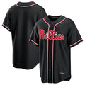 Kooe P.Phillies Blank Player Black Fashion Out Home Game Stitched Jerseys