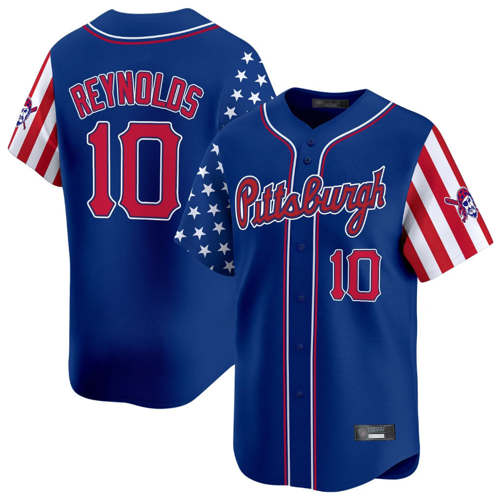 Kooe P.Pirates #10 Bryan Reynolds Player Royal 2025 Independence Day Vapor Premier Limited Stitched Jerseys