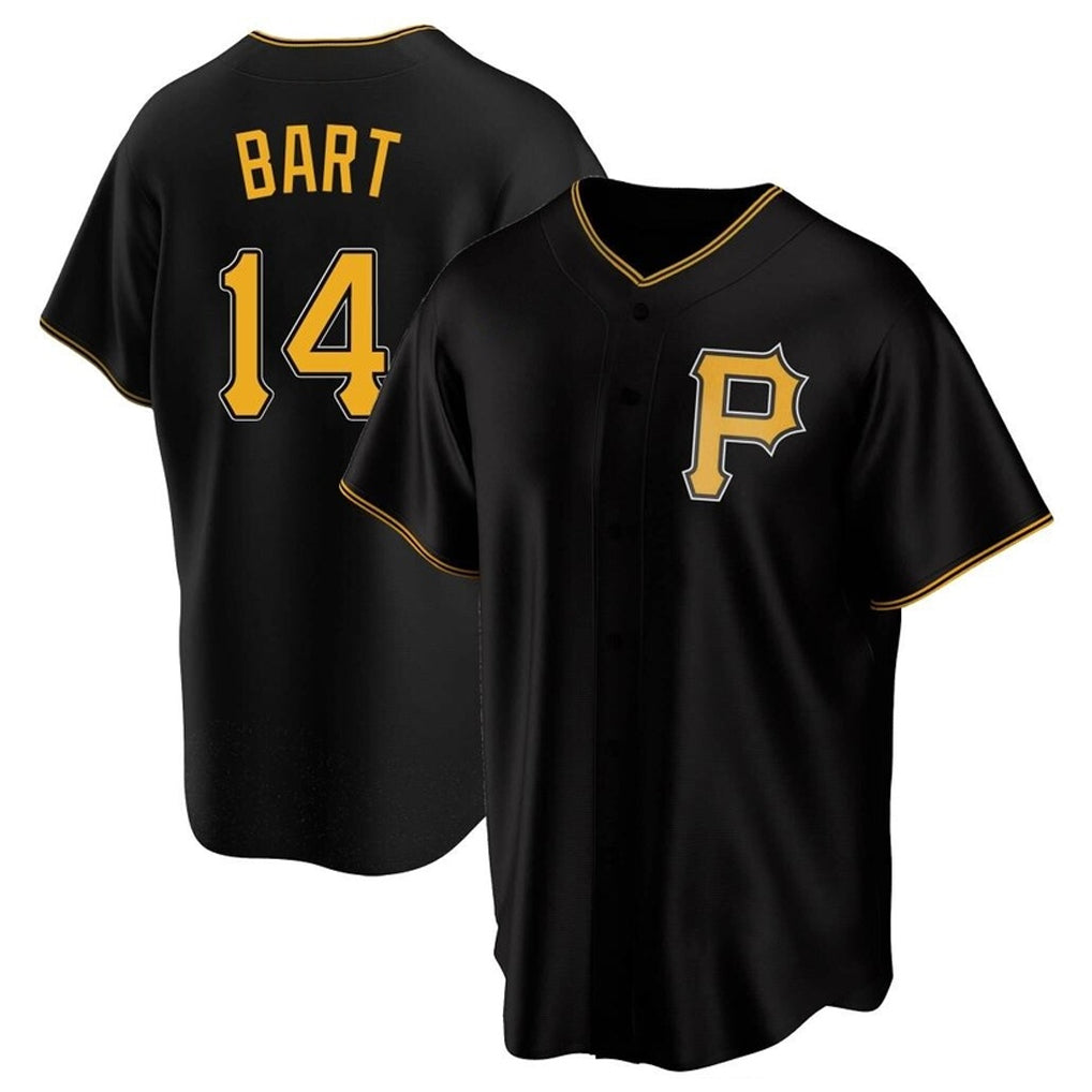 Kooe P.Pirates #14 Joey Bart Player Black Alternate 2025 Home Game T-shirt Stitched Jerseys