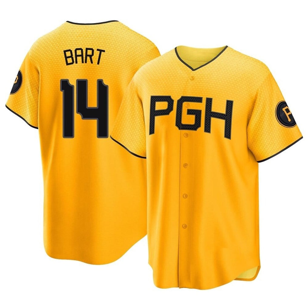 Kooe P.Pirates #14 Joey Bart Player Gold City Connect Home Game Stitched Jerseys