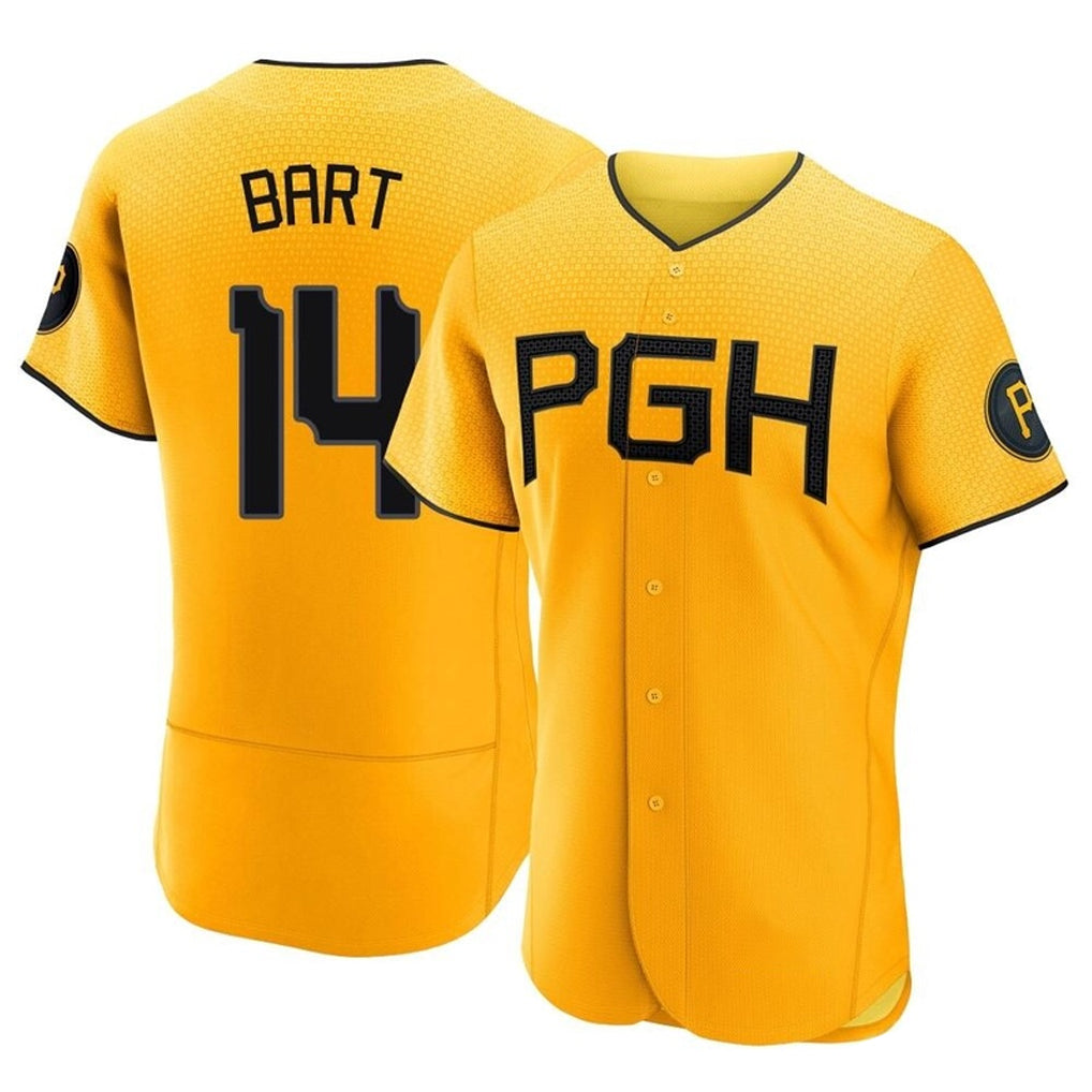 Kooe P.Pirates #14 Joey Bart Player Gold City Connect Home Limited Elite Stitched Jerseys