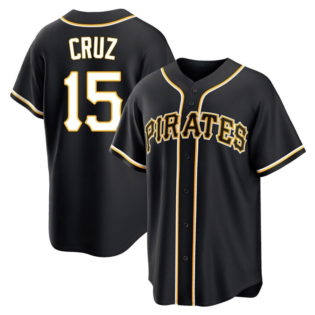 Kooe P.Pirates #15 Oneil Cruz Player Black Fashion Out Home Game Stitched Jerseys