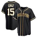 Kooe P.Pirates #15 Oneil Cruz Player Black Fashion Out Home Game Stitched Jerseys