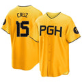 Kooe P.Pirates #15 Oneil Cruz Player Gold City Connect Home Game Stitched Jerseys