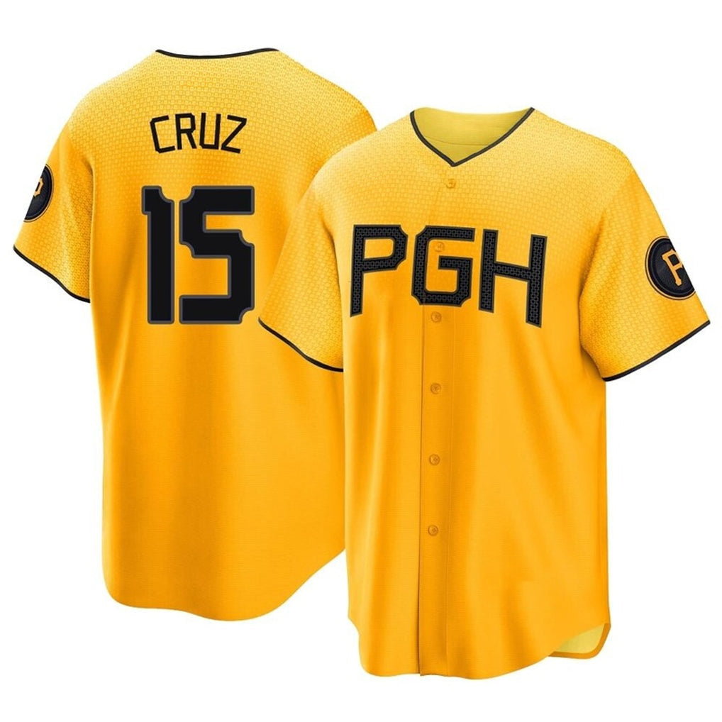 Kooe P.Pirates #15 Oneil Cruz Player Gold City Connect Home Game Stitched Jerseys