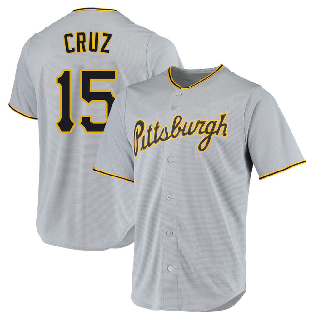 Kooe P.Pirates #15 Oneil Cruz Player Gray Road Home Game Stitched Jerseys