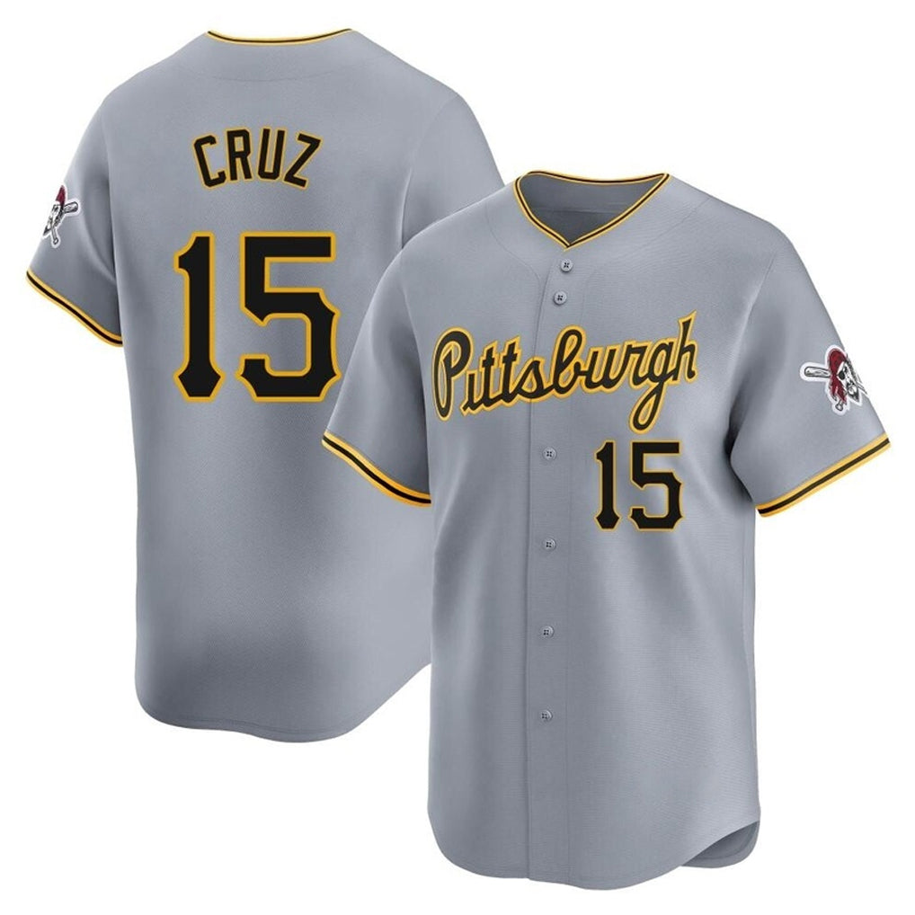 Kooe P.Pirates #15 Oneil Cruz Player Gray Road Home Limited Stitched Jerseys