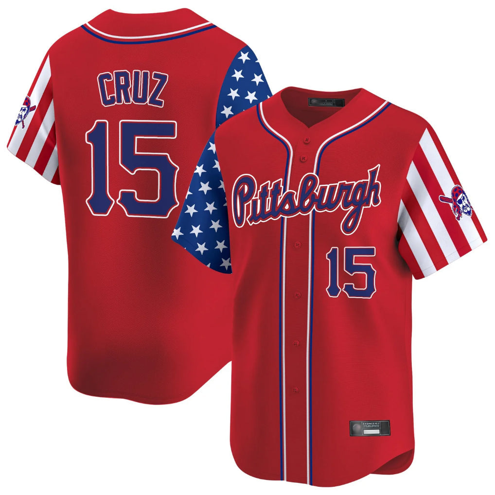 Kooe P.Pirates #15 Oneil Cruz Player Red 2025 Independence Day Vapor Premier Limited Stitched Jerseys