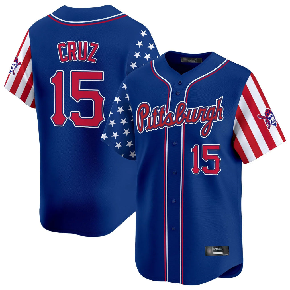 Kooe P.Pirates #15 Oneil Cruz Player Royal 2025 Independence Day Vapor Premier Limited Stitched Jerseys
