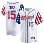 Kooe P.Pirates #15 Oneil Cruz Player White 2025 Independence Day Vapor Premier Limited Stitched Jerseys