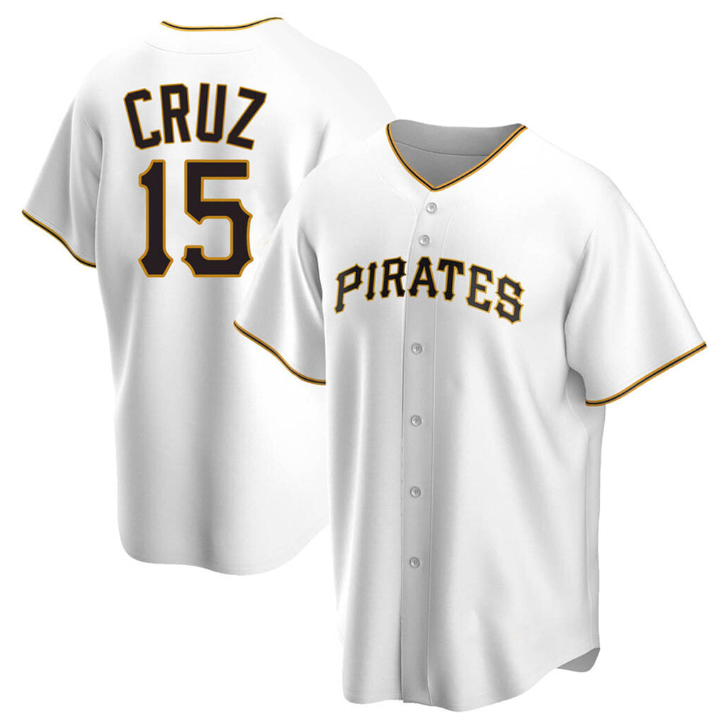 Kooe P.Pirates #15 Oneil Cruz Player White Home Game Stitched Jerseys