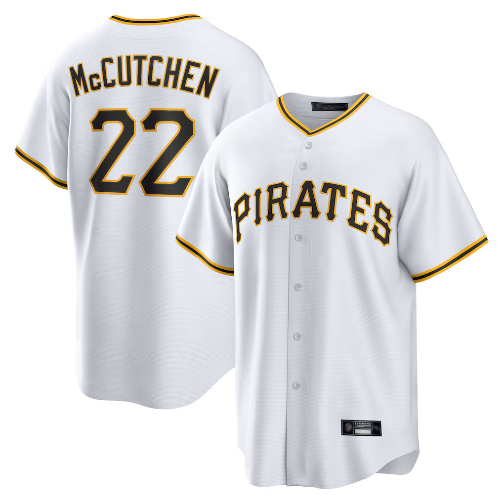 Kooe P.Pirates #22 Andrew McCutchen Player White Home Game Stitched Jerseys